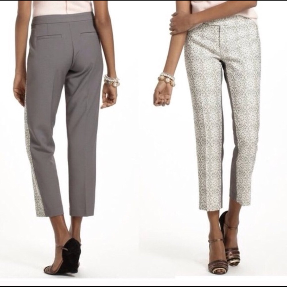 Anthropologie white lace paneled trouser